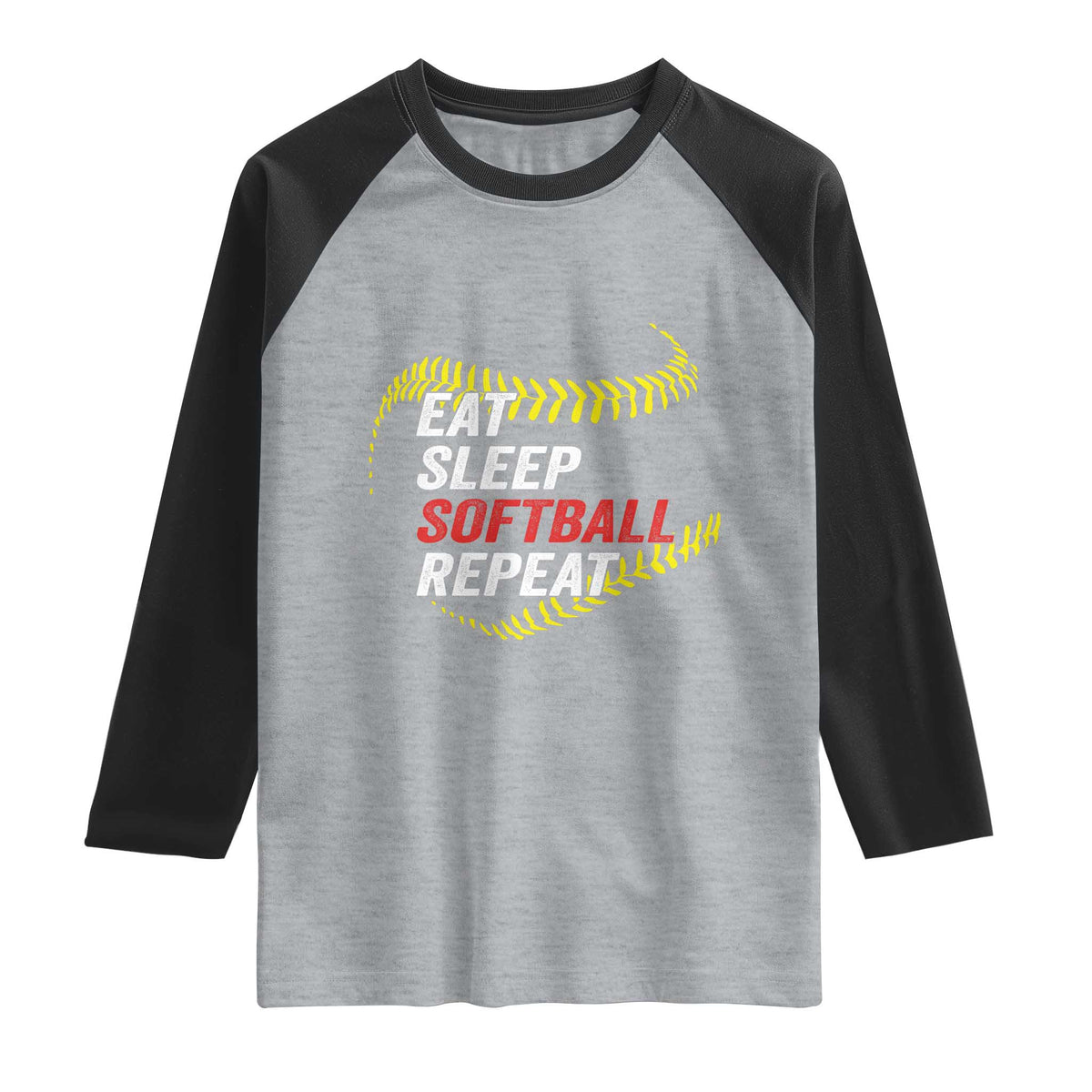 Eat Sleep Softball Repeat Raglan Shirt Funny Softball Player