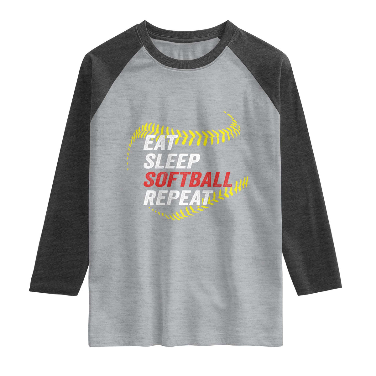 Eat Sleep Softball Repeat Raglan Shirt Funny Softball Player
