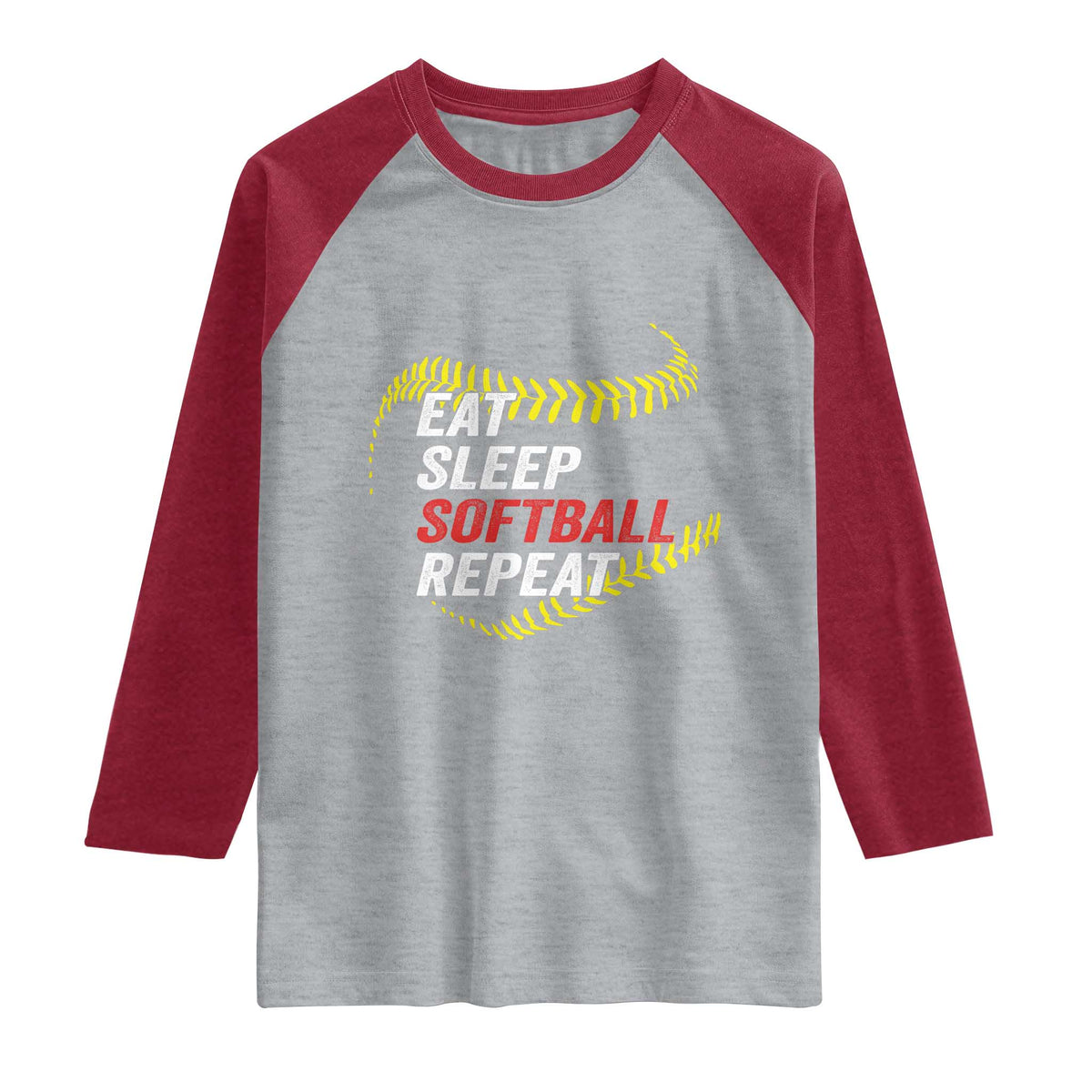Eat Sleep Softball Repeat Raglan Shirt Funny Softball Player