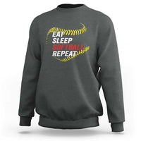 Eat Sleep Softball Repeat Sweatshirt Funny Softball Player