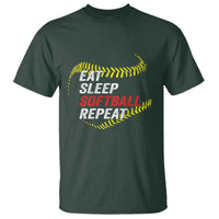 Eat Sleep Softball Repeat T Shirt Funny Softball Player