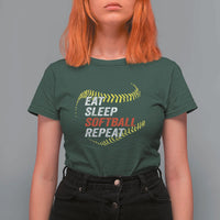 Eat Sleep Softball Repeat T Shirt For Women Funny Softball Player