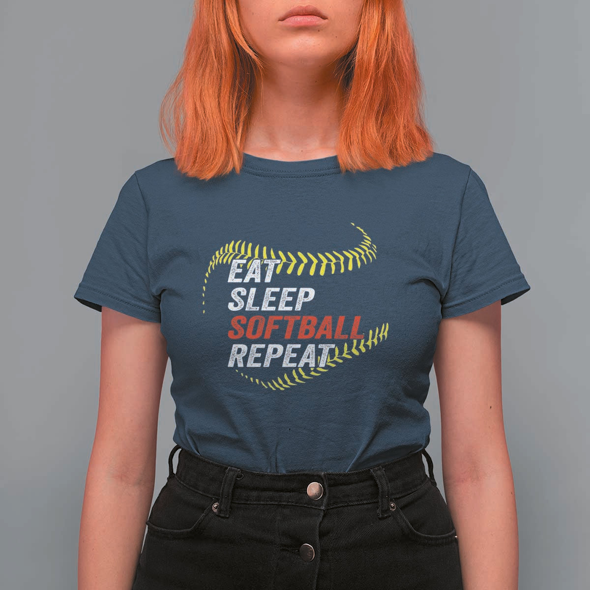 Eat Sleep Softball Repeat T Shirt For Women Funny Softball Player