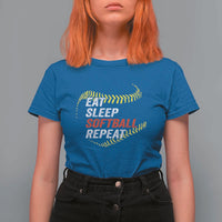 Eat Sleep Softball Repeat T Shirt For Women Funny Softball Player