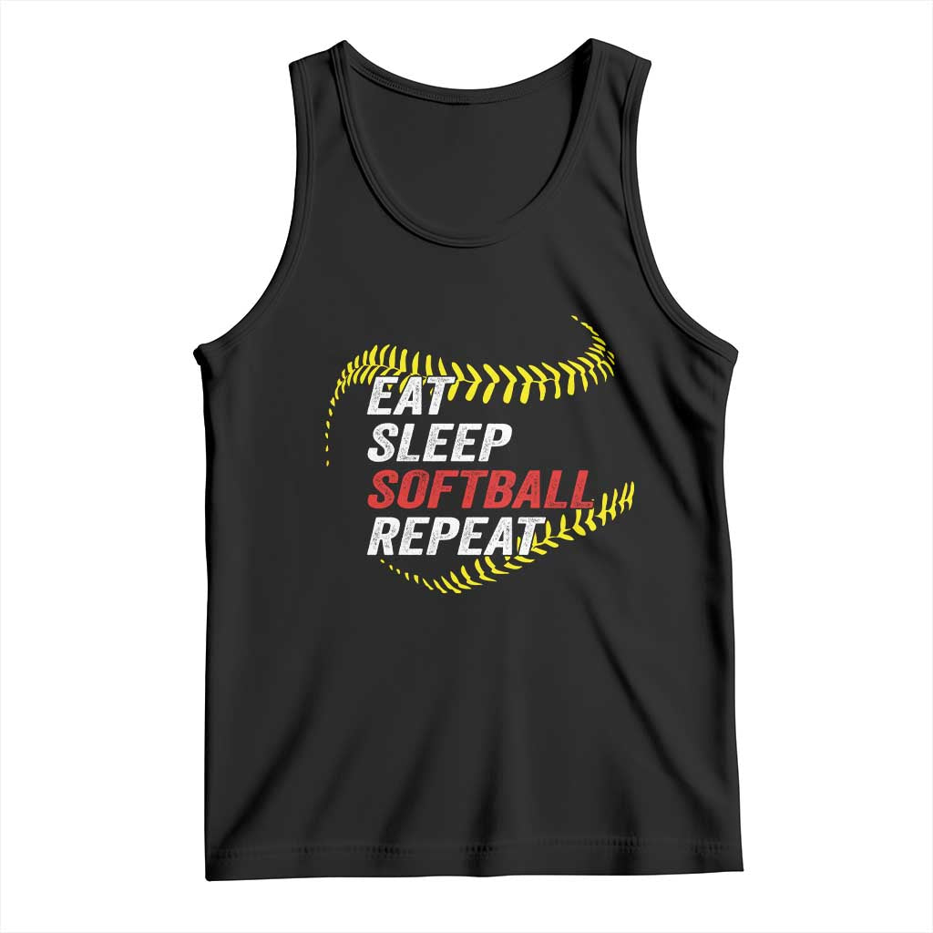 Eat Sleep Softball Repeat Tank Top Funny Softball Player