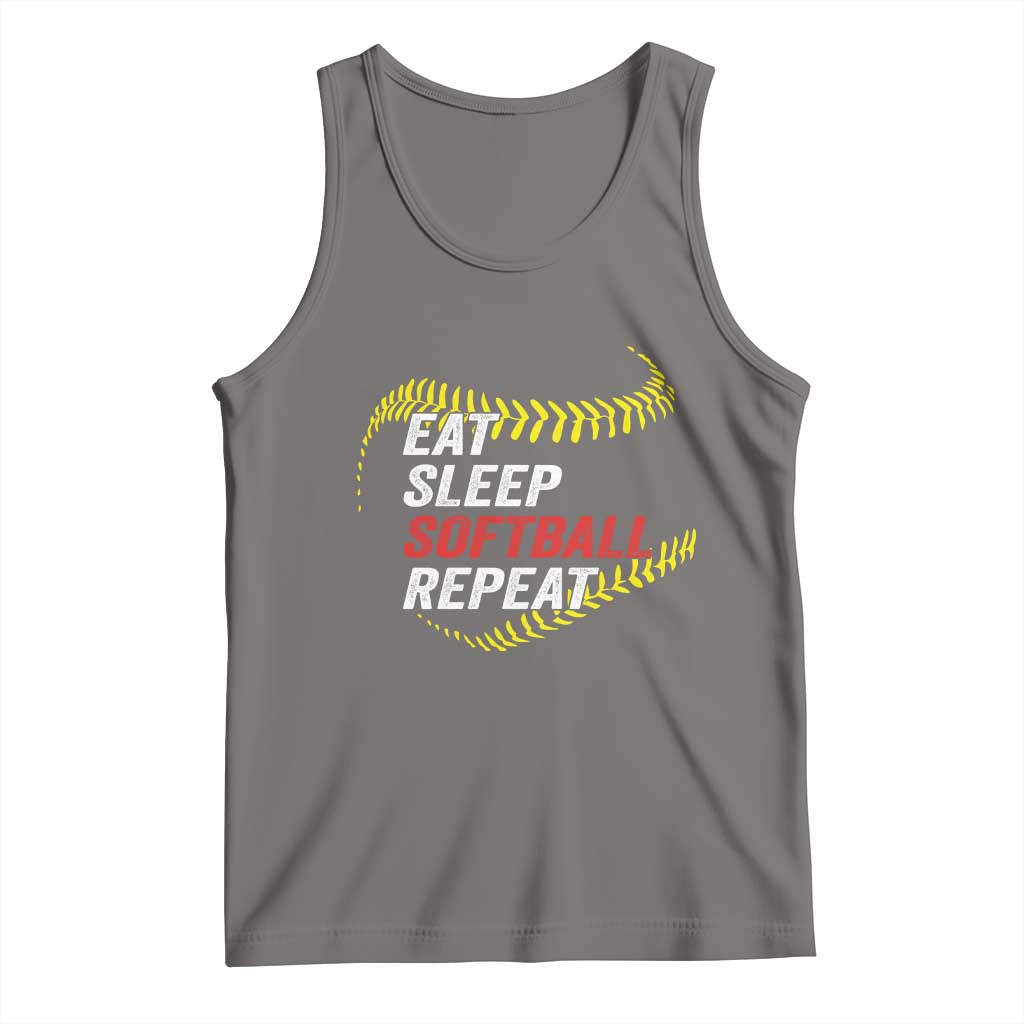 Eat Sleep Softball Repeat Tank Top Funny Softball Player