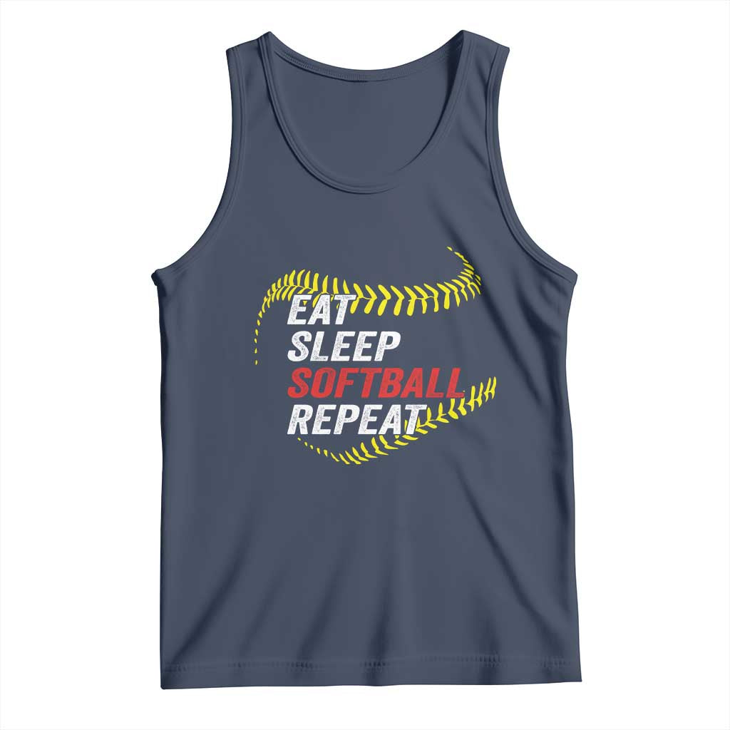 Eat Sleep Softball Repeat Tank Top Funny Softball Player