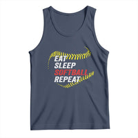 Eat Sleep Softball Repeat Tank Top Funny Softball Player
