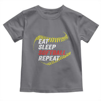 Eat Sleep Softball Repeat Toddler T Shirt Funny Softball Player
