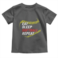 Eat Sleep Softball Repeat Toddler T Shirt Funny Softball Player