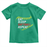 Eat Sleep Softball Repeat Toddler T Shirt Funny Softball Player