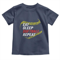Eat Sleep Softball Repeat Toddler T Shirt Funny Softball Player