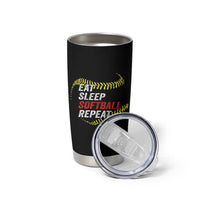 Eat Sleep Softball Repeat Tumbler Cup Funny Softball Player