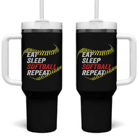 Eat Sleep Softball Repeat Tumbler With Handle Funny Softball Player