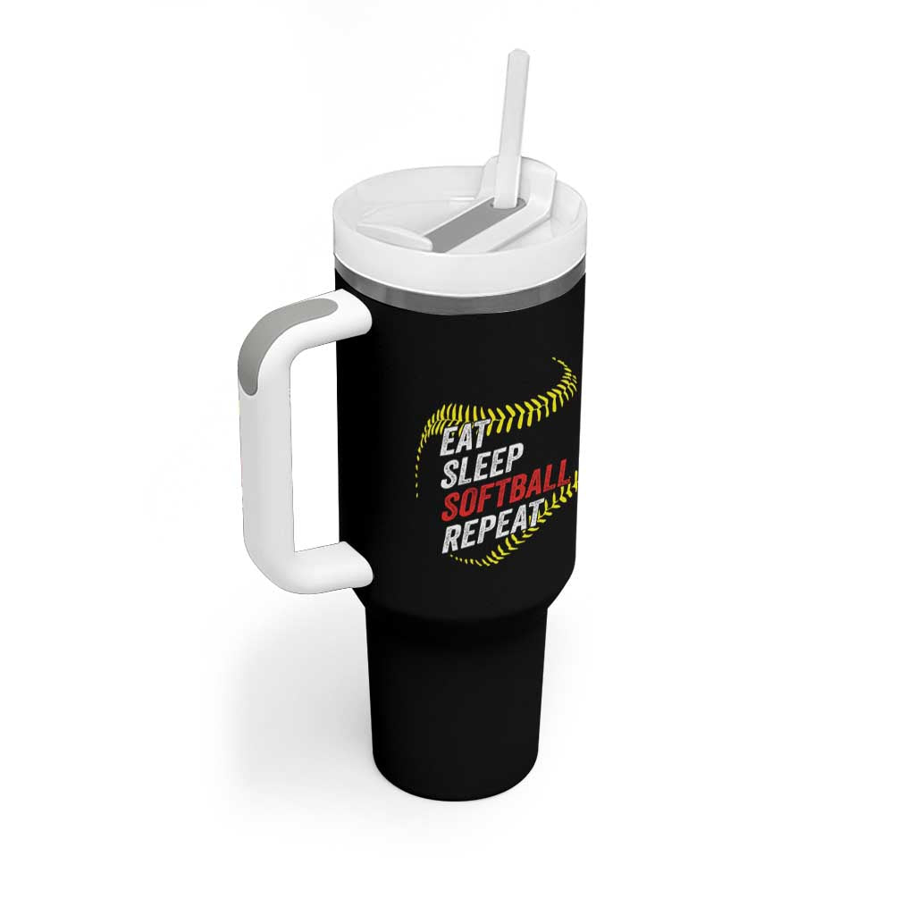 Eat Sleep Softball Repeat Tumbler With Handle Funny Softball Player