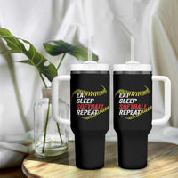 Eat Sleep Softball Repeat Tumbler With Handle Funny Softball Player
