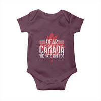 Funny Dear Canada We Hate Him Too Baby Onesie Maple Leaf