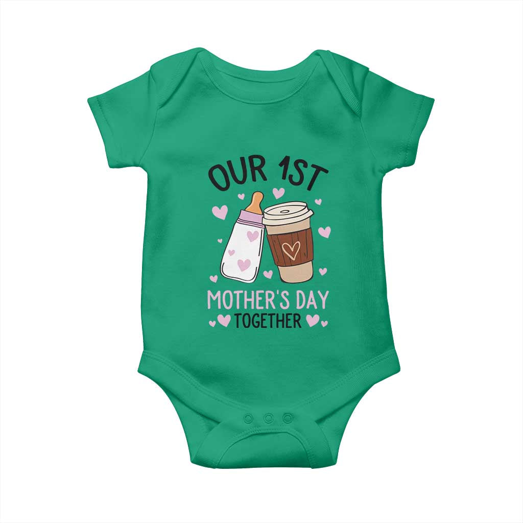 Funny Our First Mother's Day Together Baby Onesie Mom And Baby Matching