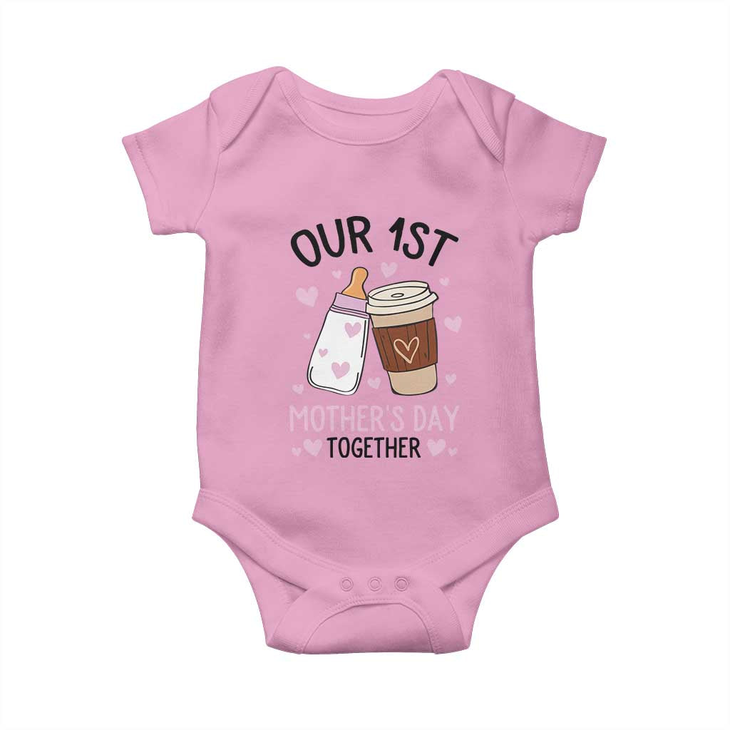 Funny Our First Mother's Day Together Baby Onesie Mom And Baby Matching