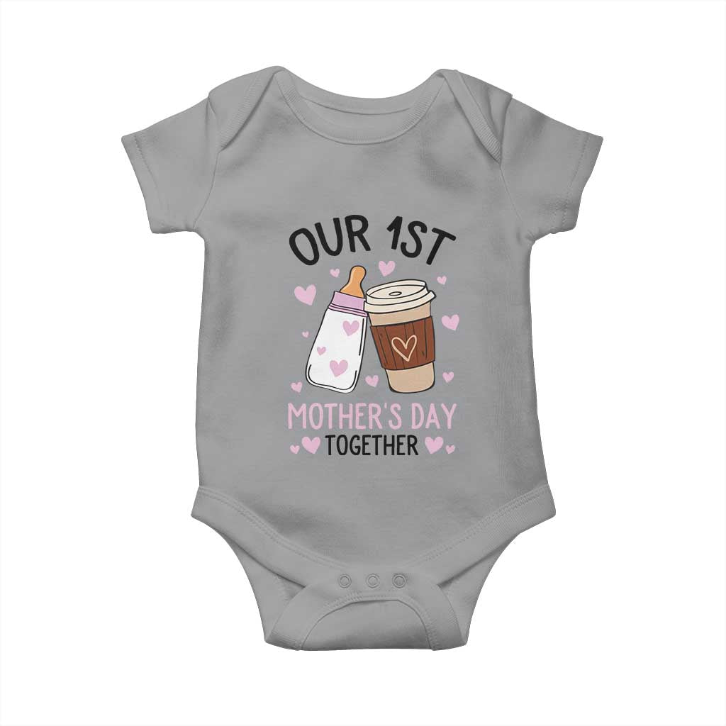 Funny Our First Mother's Day Together Baby Onesie Mom And Baby Matching
