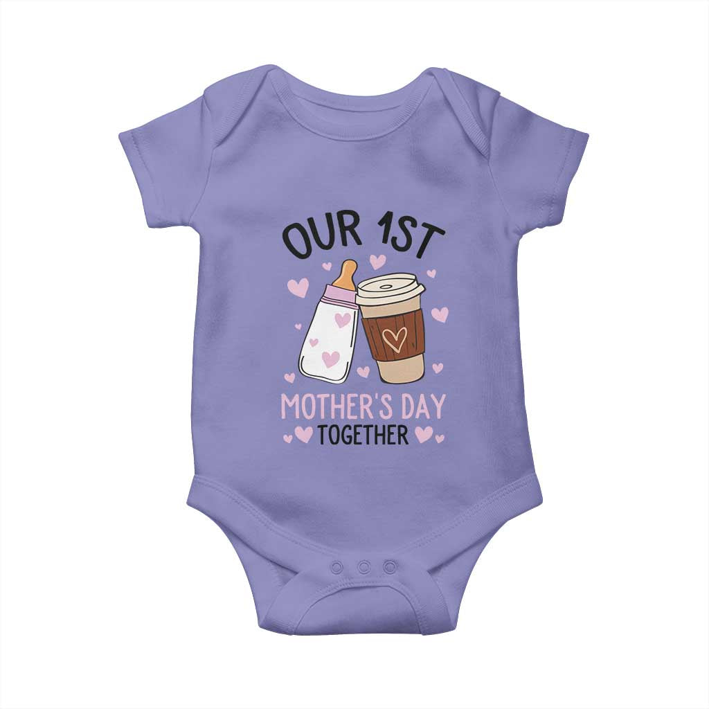 Funny Our First Mother's Day Together Baby Onesie Mom And Baby Matching