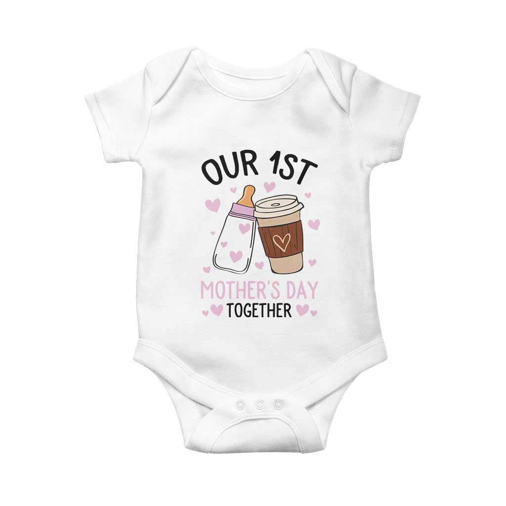 Funny Our First Mother's Day Together Baby Onesie Mom And Baby Matching