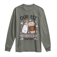 Funny Our First Mother's Day Together Long Sleeve Shirt Mom And Baby Matching