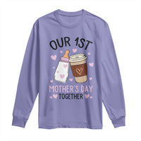 Funny Our First Mother's Day Together Long Sleeve Shirt Mom And Baby Matching