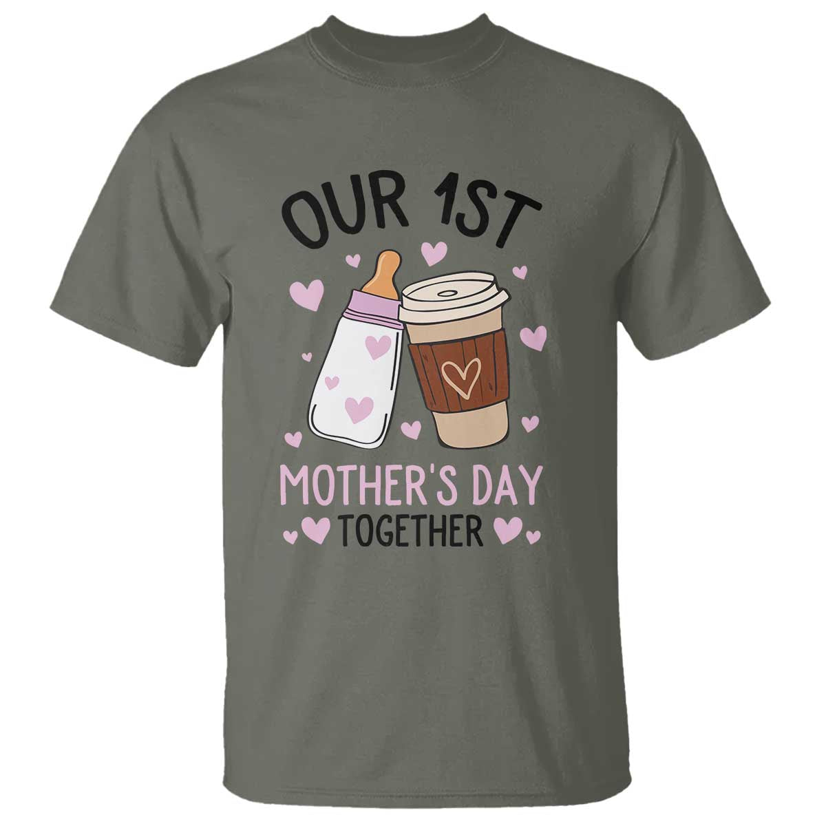 Funny Our First Mother's Day Together T Shirt Mom And Baby Matching