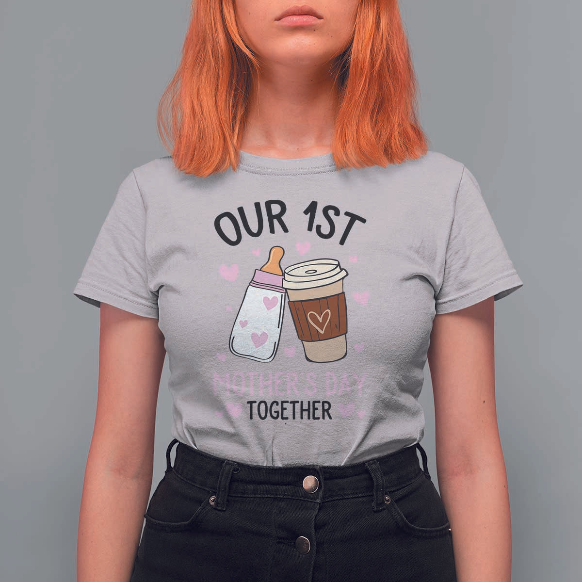 Funny Our First Mother's Day Together T Shirt For Women Mom And Baby Matching