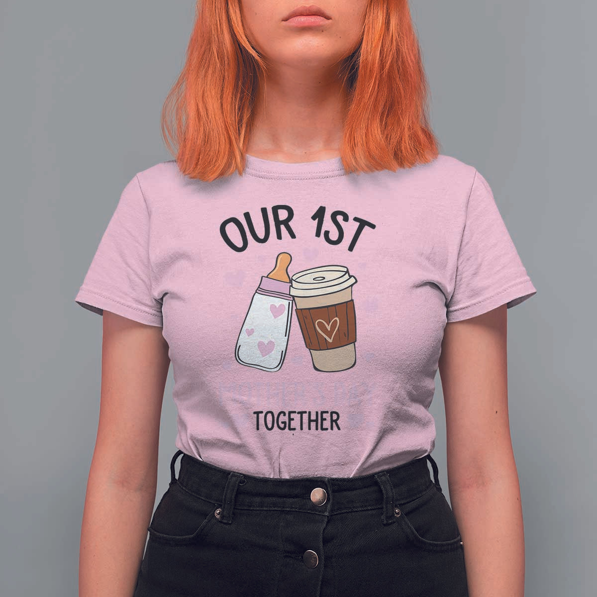 Funny Our First Mother's Day Together T Shirt For Women Mom And Baby Matching