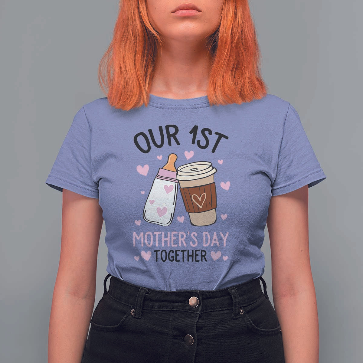 Funny Our First Mother's Day Together T Shirt For Women Mom And Baby Matching