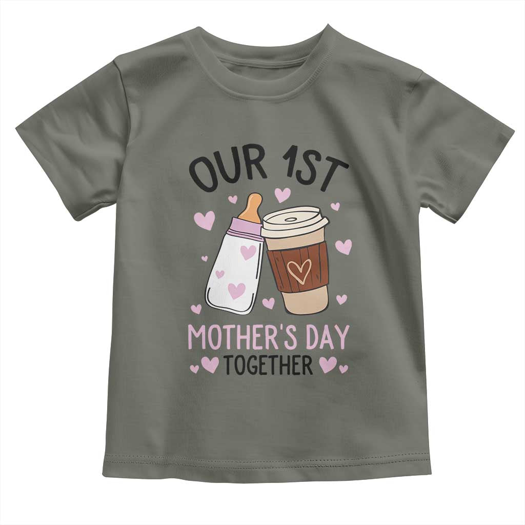 Funny Our First Mother's Day Together Toddler T Shirt Mom And Baby Matching