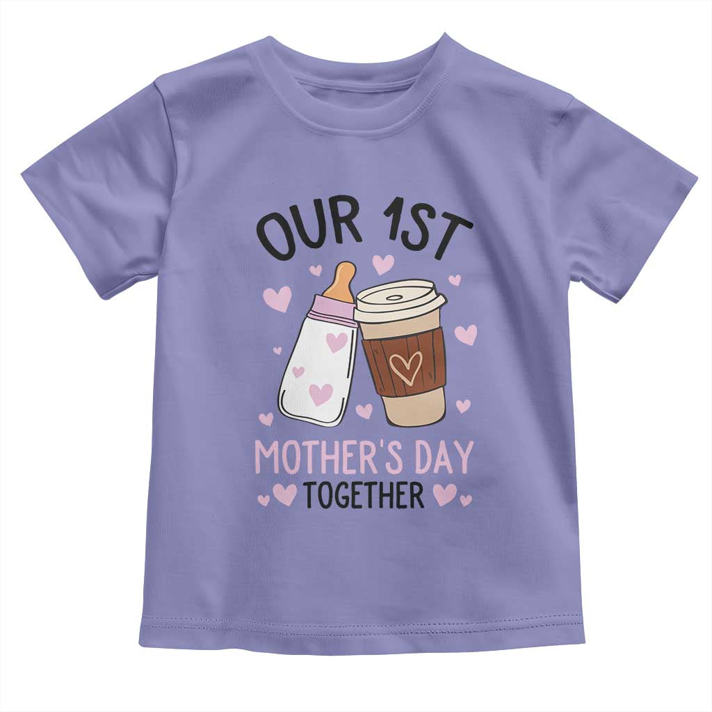 Funny Our First Mother's Day Together Toddler T Shirt Mom And Baby Matching