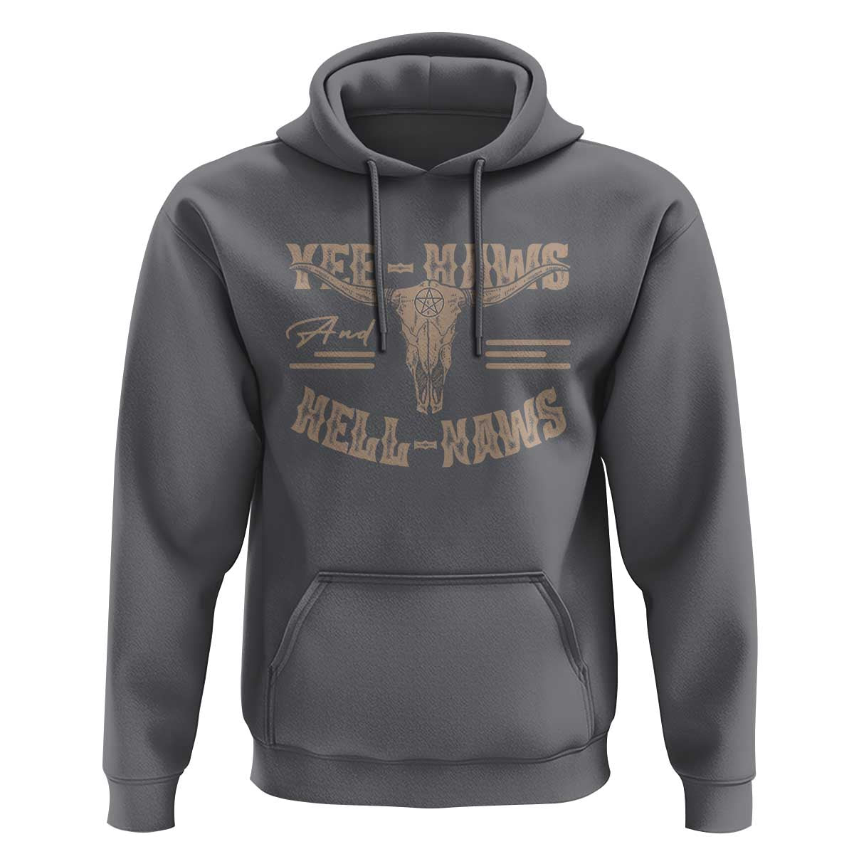 Funny Yee Haws And Hell Naws Hoodie Western Country Cowboy Longhorn Skull