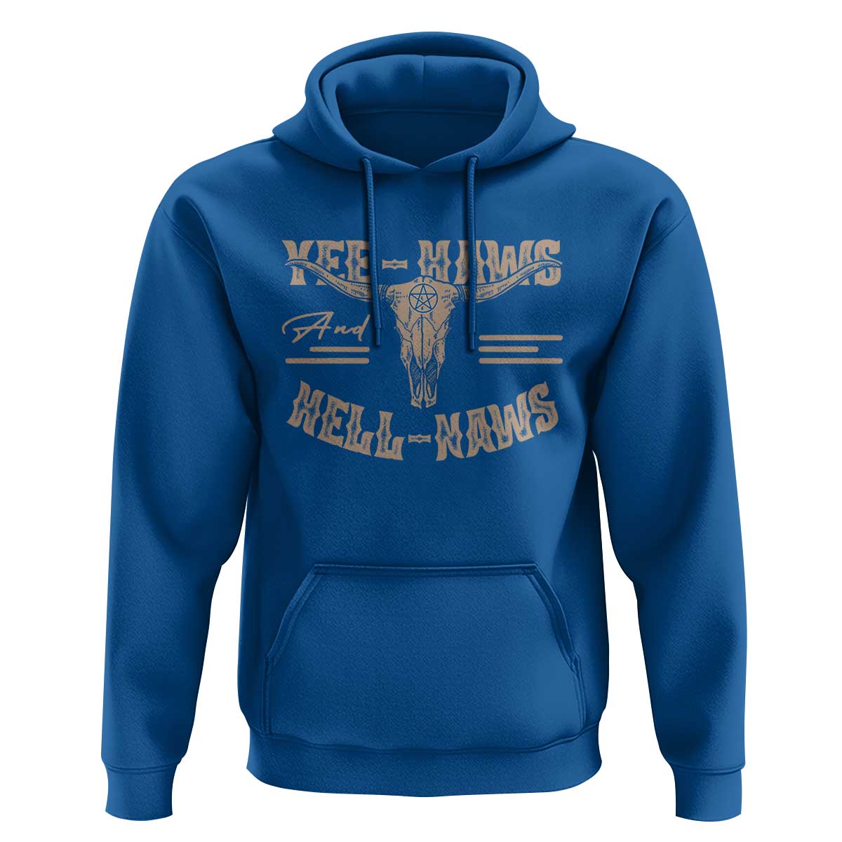 Funny Yee Haws And Hell Naws Hoodie Western Country Cowboy Longhorn Skull