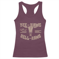 Funny Yee Haws And Hell Naws Racerback Tank Top Western Country Cowboy Longhorn Skull