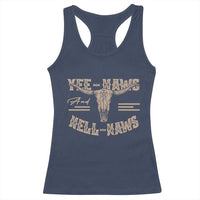 Funny Yee Haws And Hell Naws Racerback Tank Top Western Country Cowboy Longhorn Skull