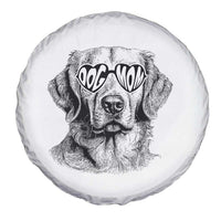 Funny Golden Retirever Dog Mom Spare Tire Cover Heart Shaped Sunglasses