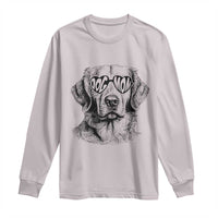 Funny Golden Retirever Dog Mom Long Sleeve Shirt Heart Shaped Sunglasses