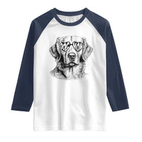 Funny Golden Retirever Dog Mom Raglan Shirt Heart Shaped Sunglasses