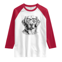 Funny Golden Retirever Dog Mom Raglan Shirt Heart Shaped Sunglasses