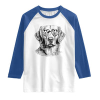 Funny Golden Retirever Dog Mom Raglan Shirt Heart Shaped Sunglasses