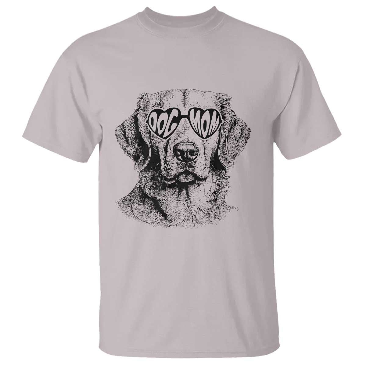 Funny Golden Retirever Dog Mom T Shirt Heart Shaped Sunglasses