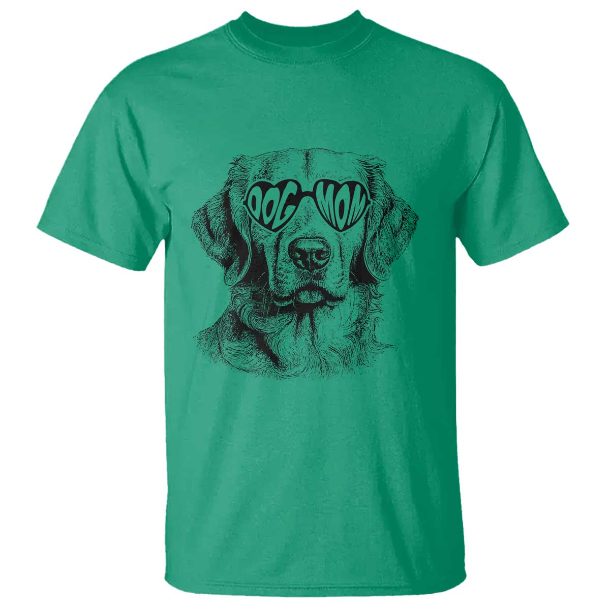 Funny Golden Retirever Dog Mom T Shirt Heart Shaped Sunglasses