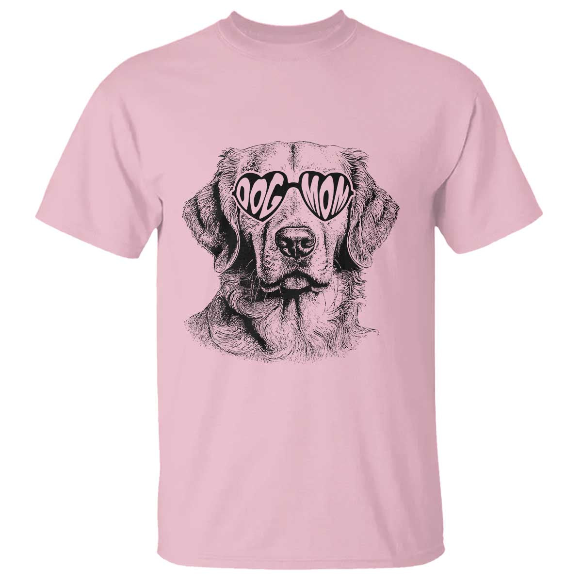 Funny Golden Retirever Dog Mom T Shirt Heart Shaped Sunglasses