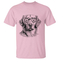 Funny Golden Retirever Dog Mom T Shirt Heart Shaped Sunglasses