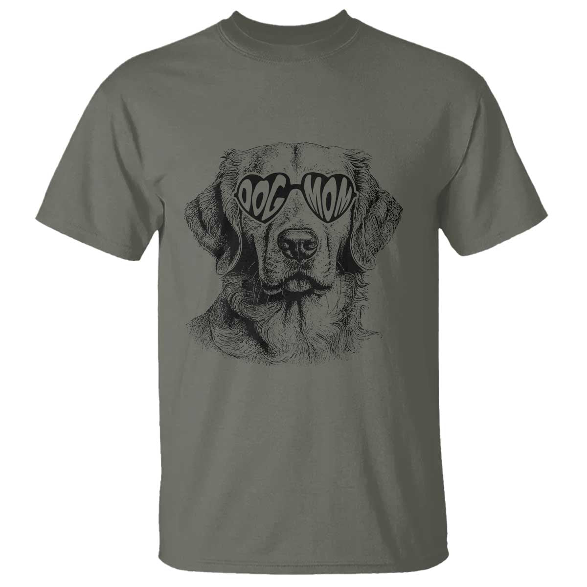 Funny Golden Retirever Dog Mom T Shirt Heart Shaped Sunglasses