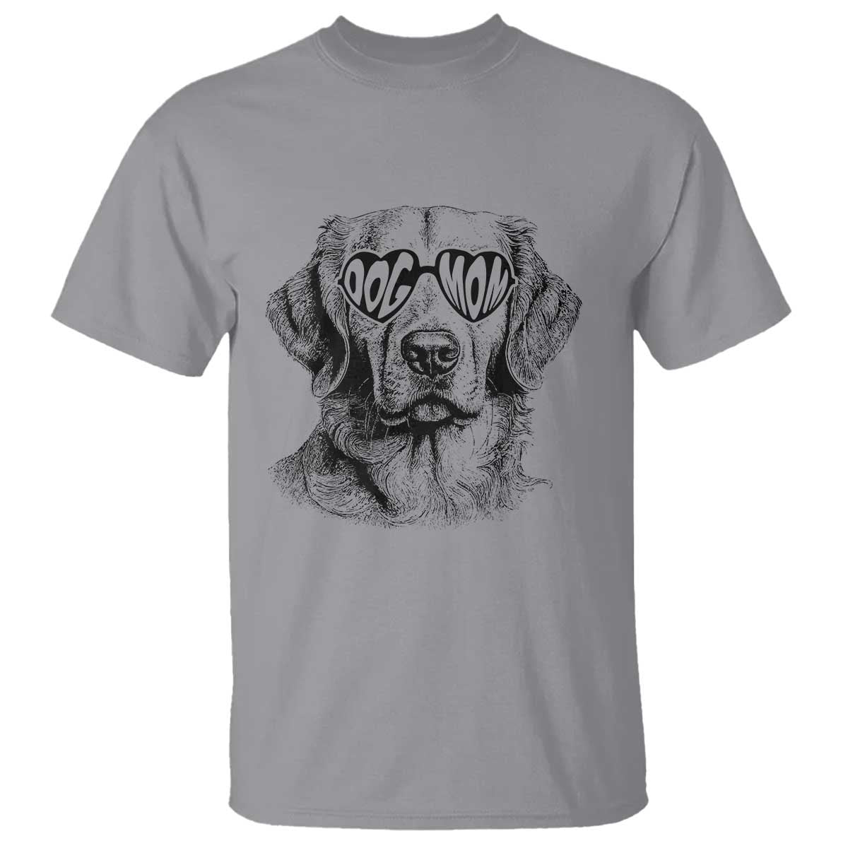 Funny Golden Retirever Dog Mom T Shirt Heart Shaped Sunglasses