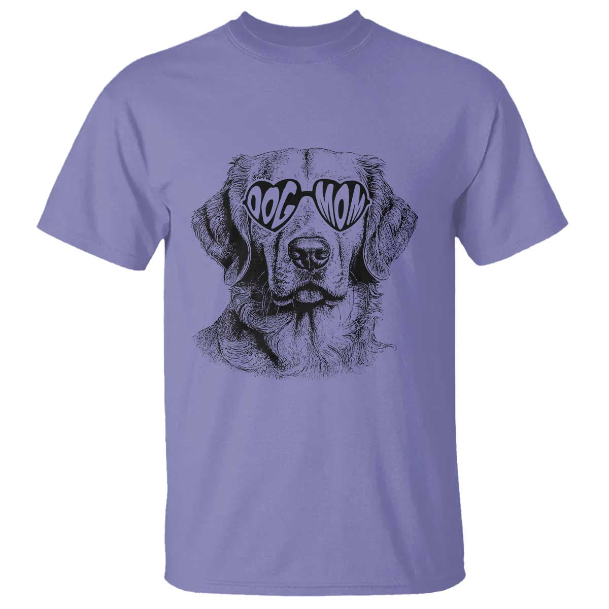 Funny Golden Retirever Dog Mom T Shirt Heart Shaped Sunglasses